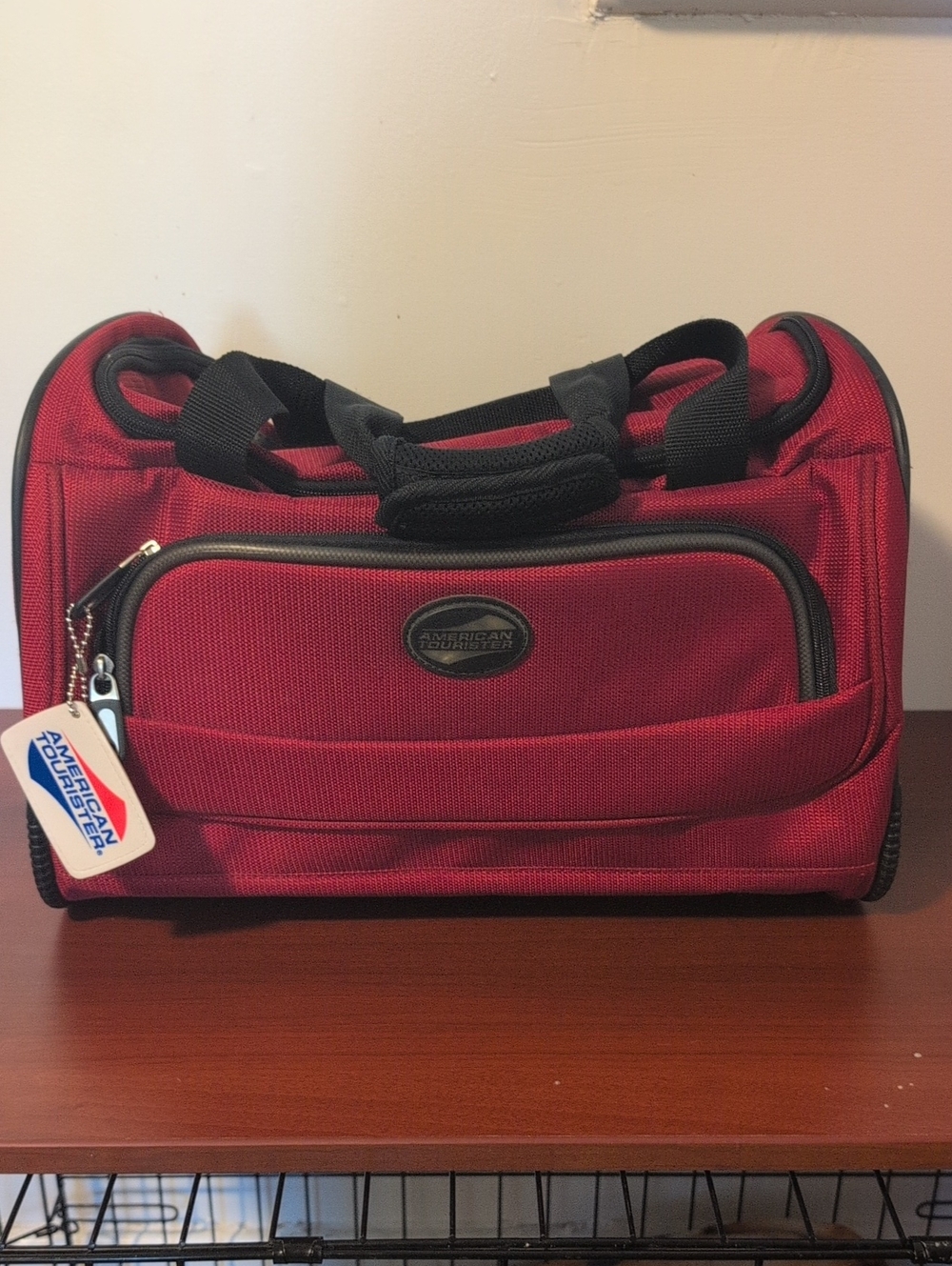 American Tourister Red and Black Duffel Travel Bag